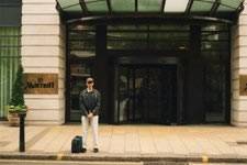 Bilal in front of Marriot's - Maida Vale Hotel